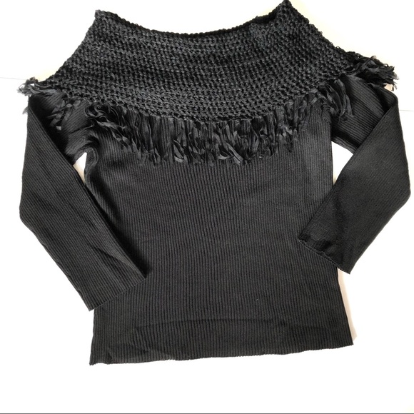 Stonebridge Signature Fringed Off Shoulder Sweater - Picture 2 of 6